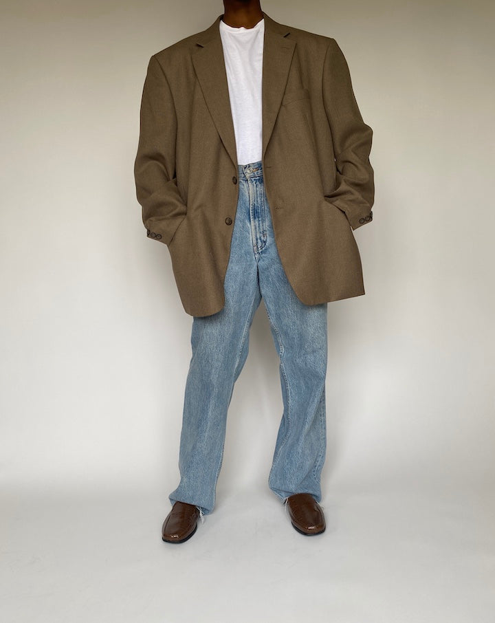 VINTAGE OVERSIZED BROWN BLAZER 3847
