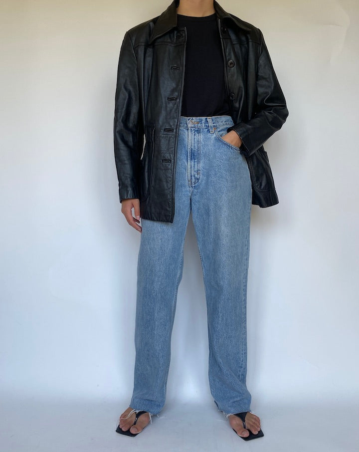VINTAGE BLACK LEATHER JACKET 3444