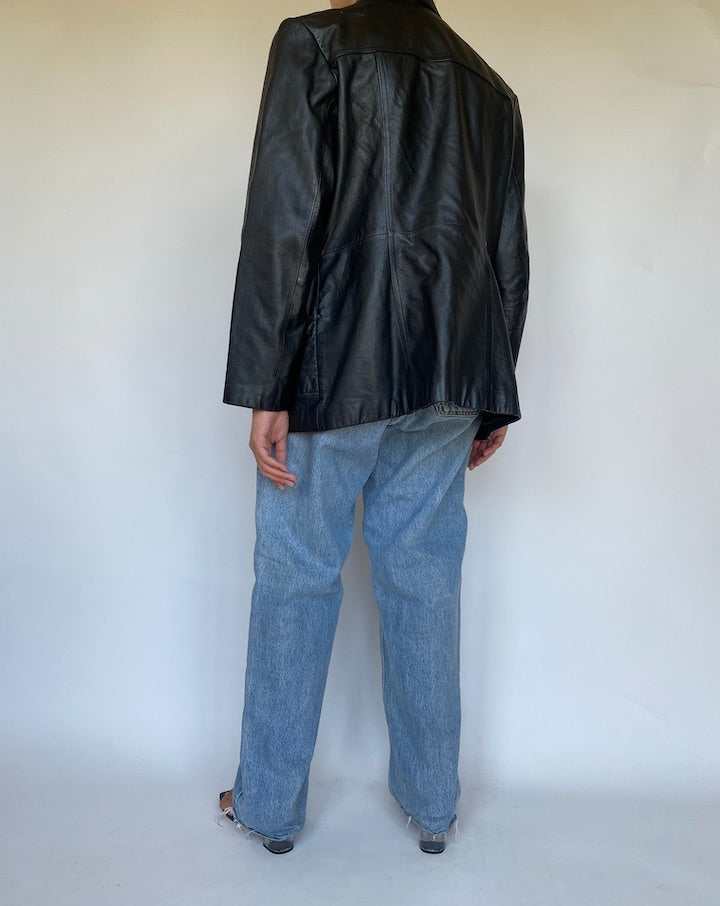 VINTAGE BLACK LEATHER JACKET 3444