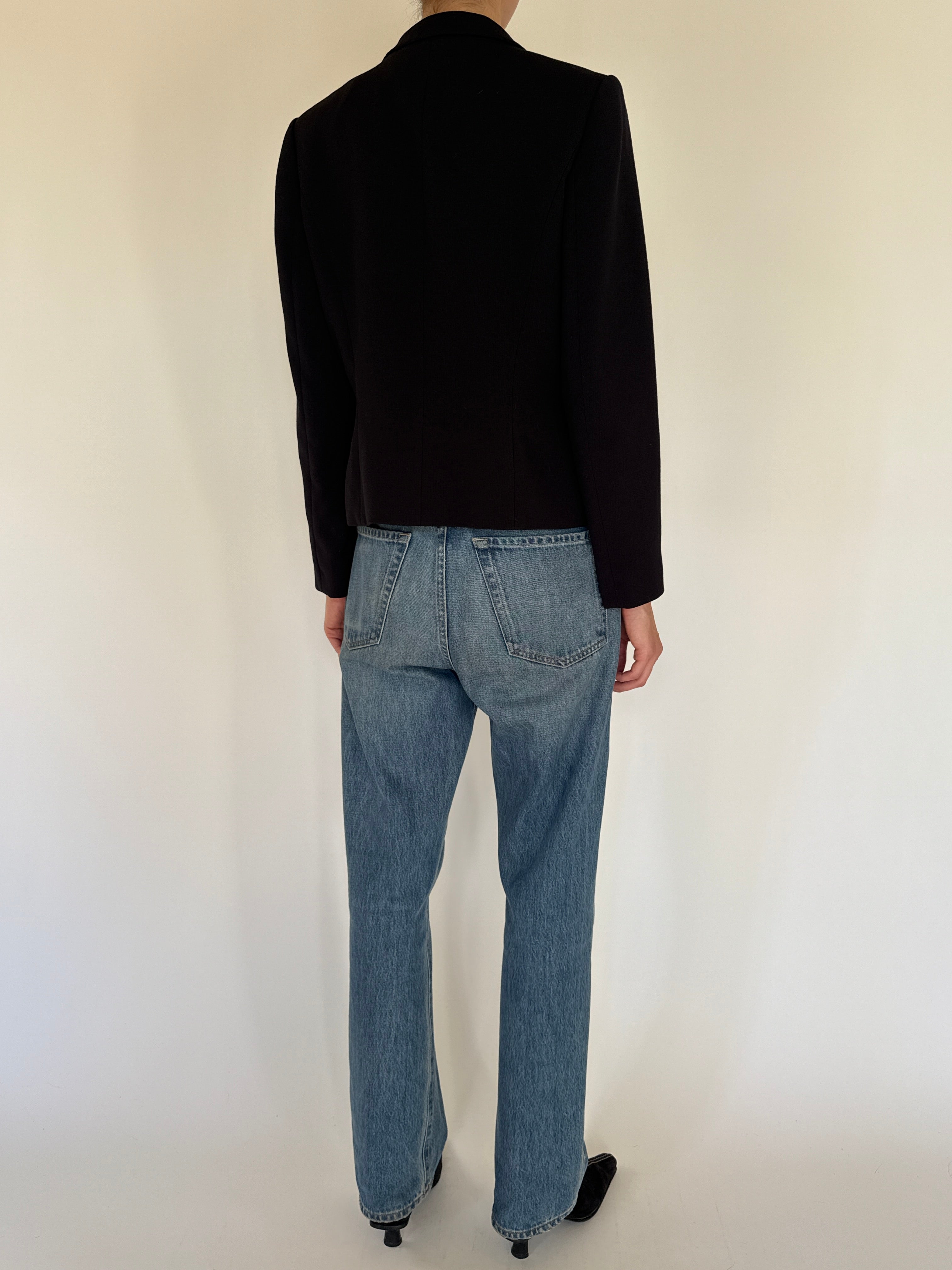 Vintage Calvin Klein sculpted blazer black back view
