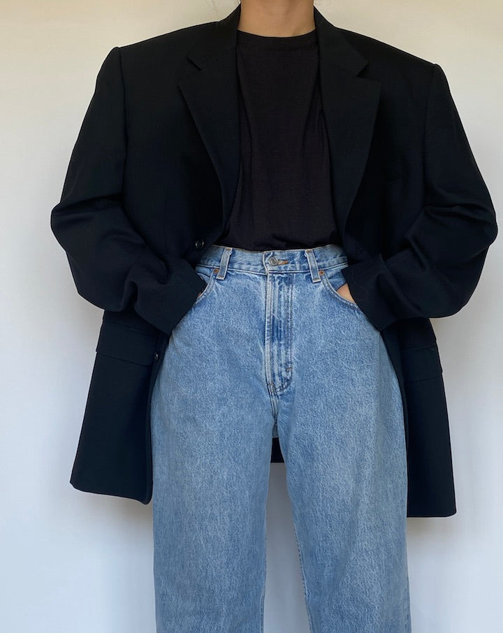 VINTAGE OVERSIZED BLACK BLAZER 3445