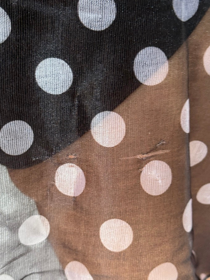 VINTAGE Polka-dot SARONG black & white 6291
