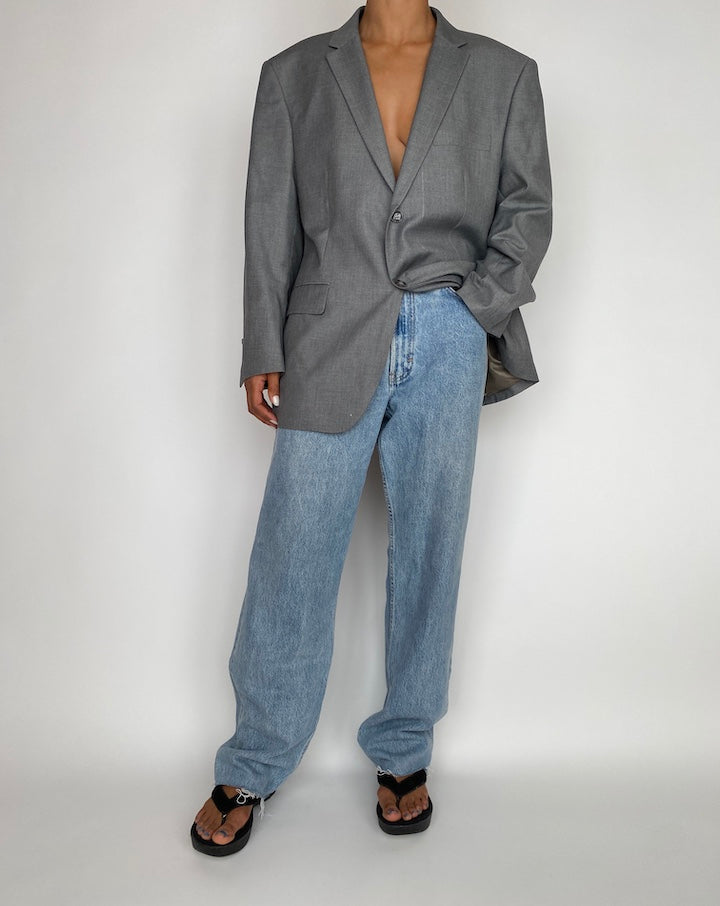 VINTAGE OVERSIZED GREY BLAZER 2919