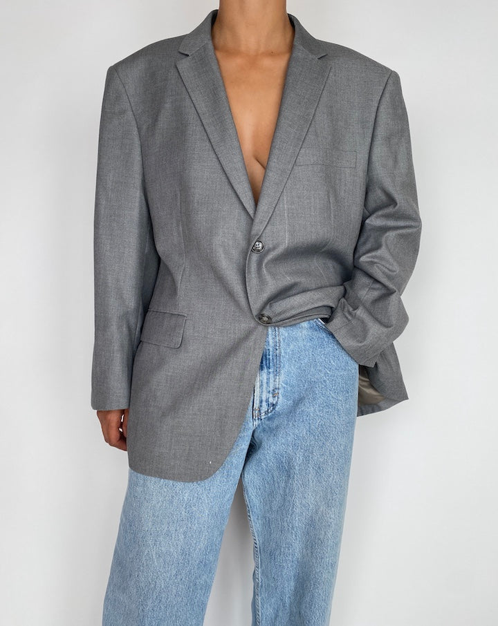 VINTAGE OVERSIZED GREY BLAZER 2919