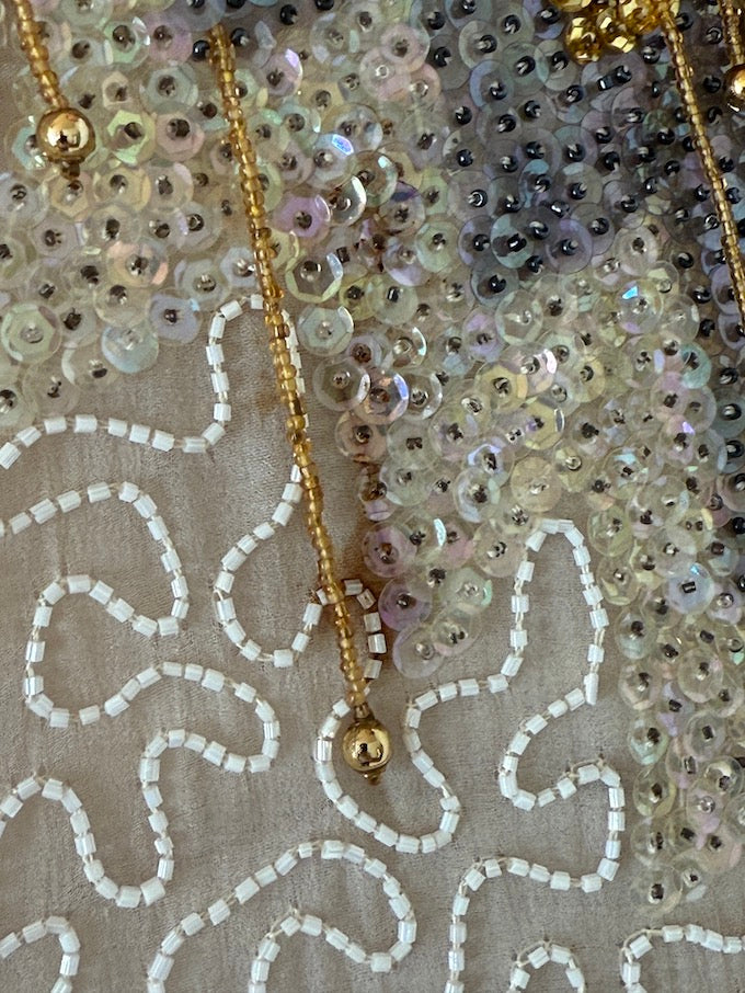 Vintage cream and gold sequin top 5552