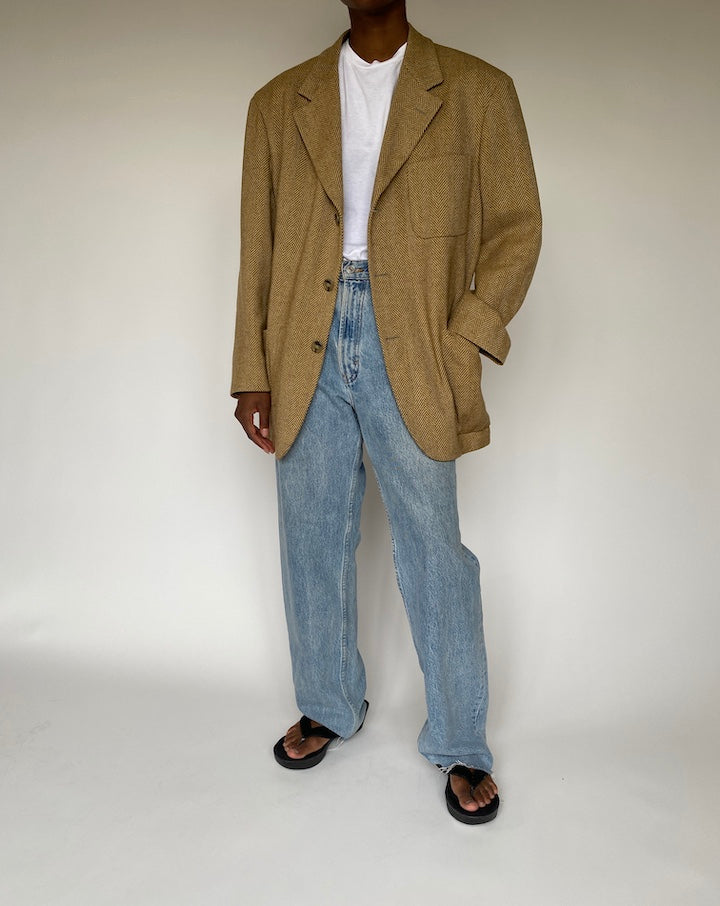 VINTAGE OVERSIZED BEIGE BLAZER 3856