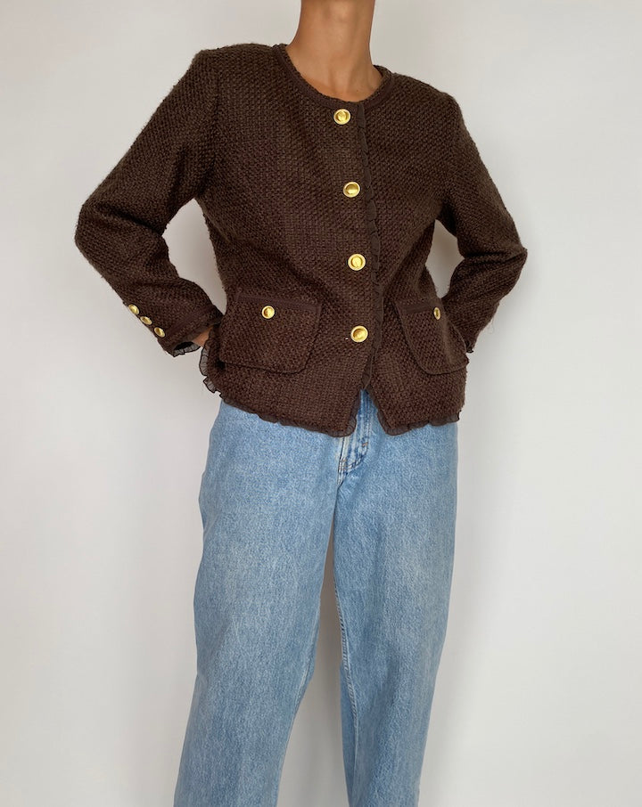VINTAGE BROWN TWEED BLAZER 2928