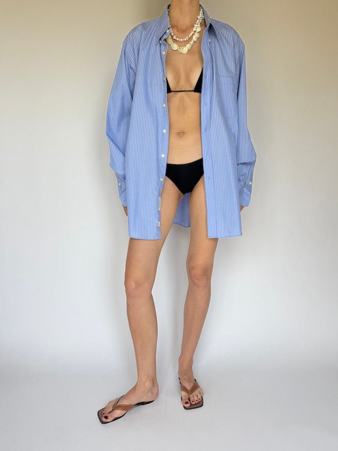 Vintage oversized shirt in stripe blue