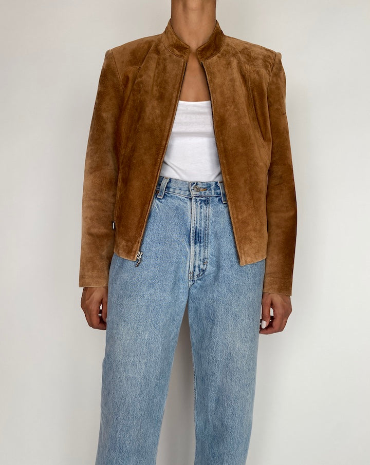 VINTAGE BROWN SUEDE LEATHER JACKET 2930