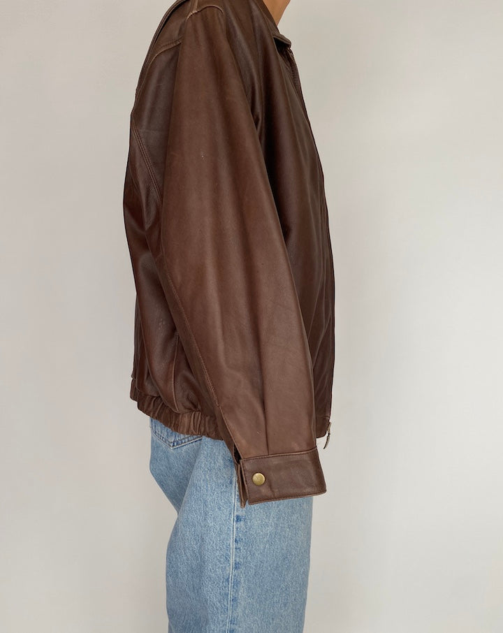 VINTAGE BROWN LEATHER JACKET 2931