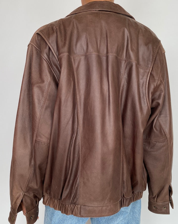 VINTAGE BROWN LEATHER JACKET 2931