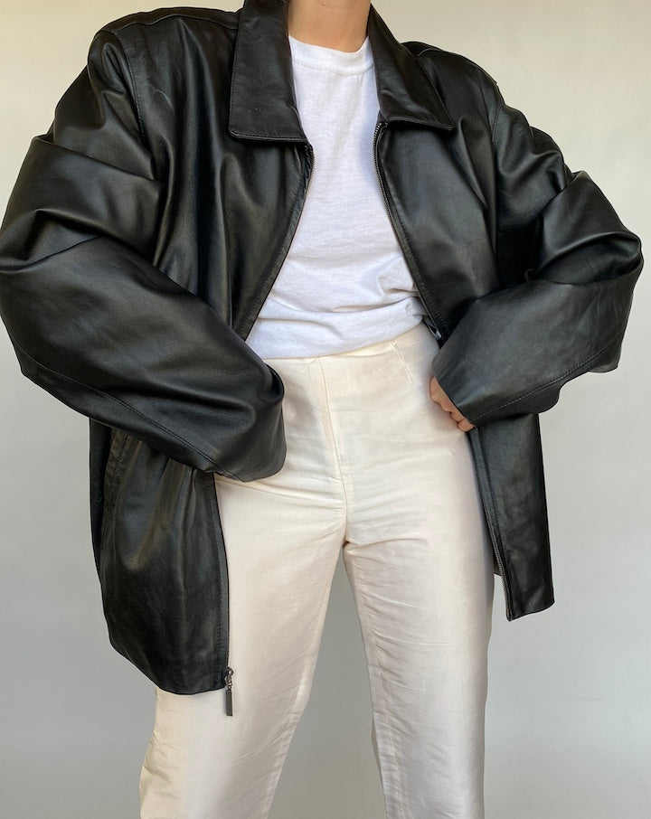 VINTAGE BLACK LEATHER JACKET 405