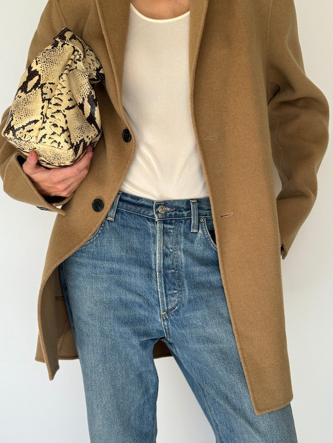 Vintage Classic Camel Shade Wool Blended Coat 5857
