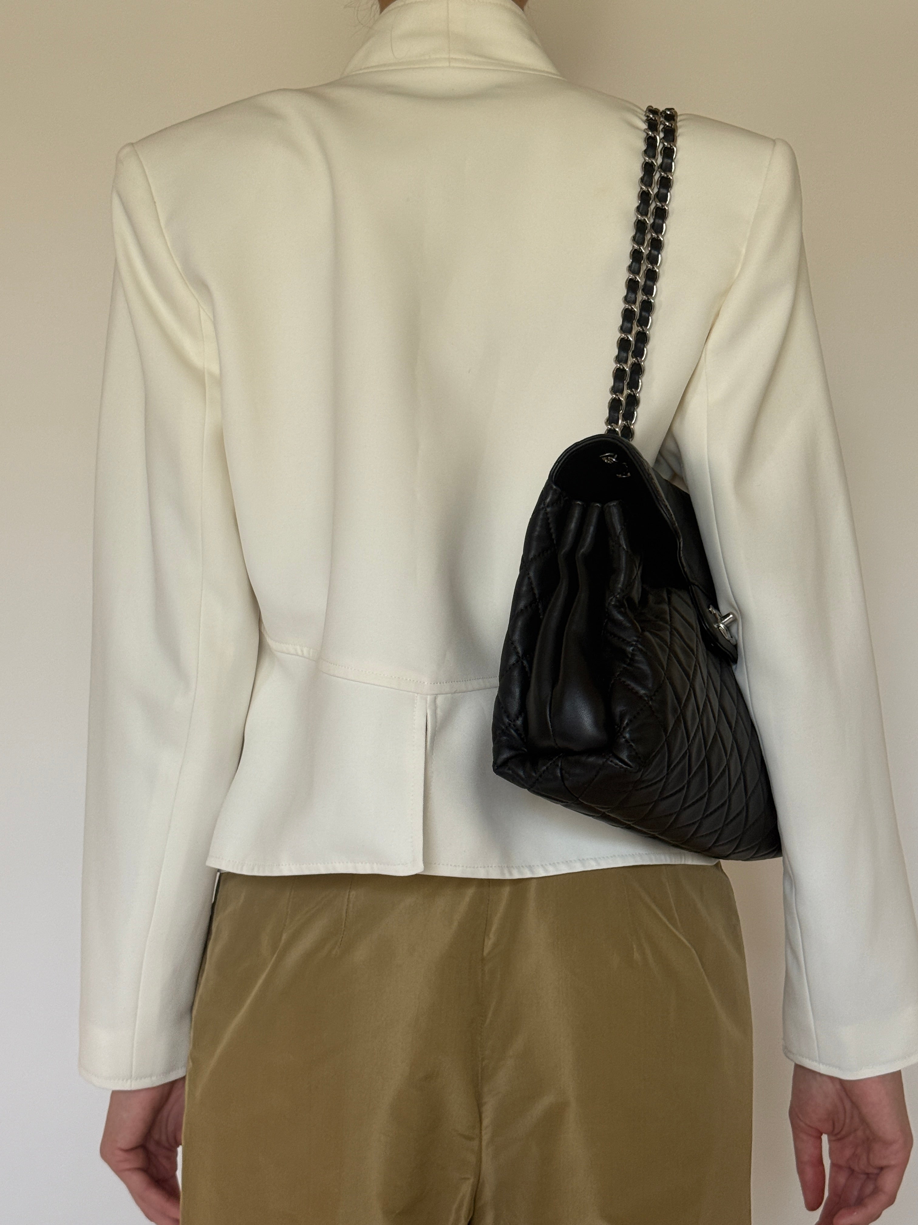 Vintage ivory buckle jacket back view