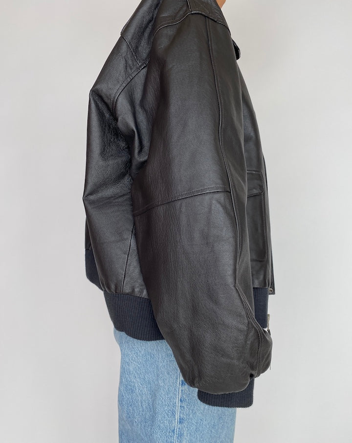 VINTAGE OVERSIZED LEATHER JACKET 2933