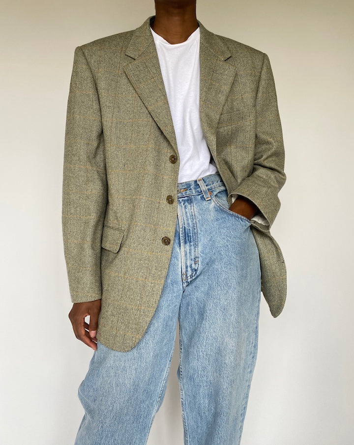 VINTAGE CHECKED BLAZER 3862