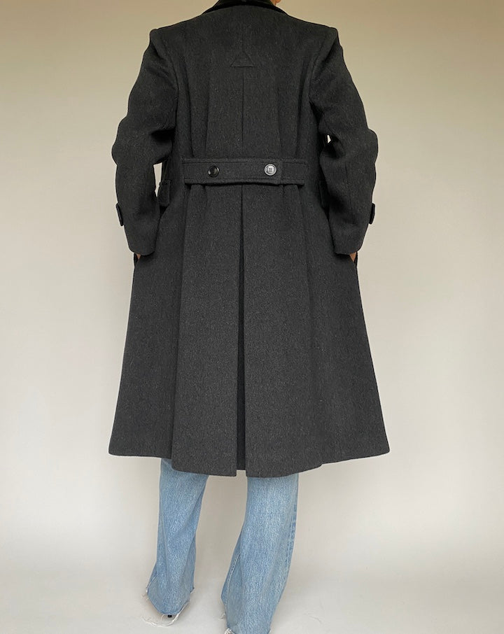 VINTAGE GREY WOOL AND CASHMERE COAT 1018