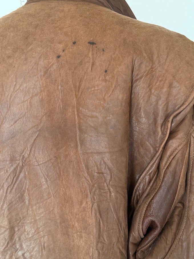 Vintage oversized leather jacket in brown 5451