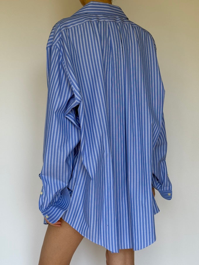 Vintage striped shirt blue 6302