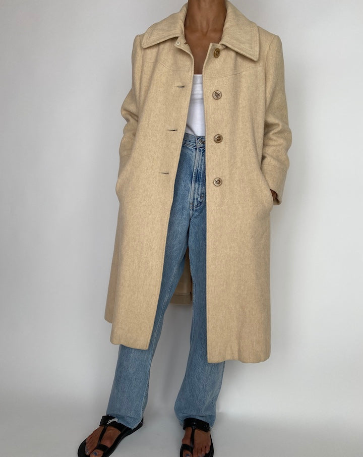 VINTAGE BEIGE LONG COAT 2937