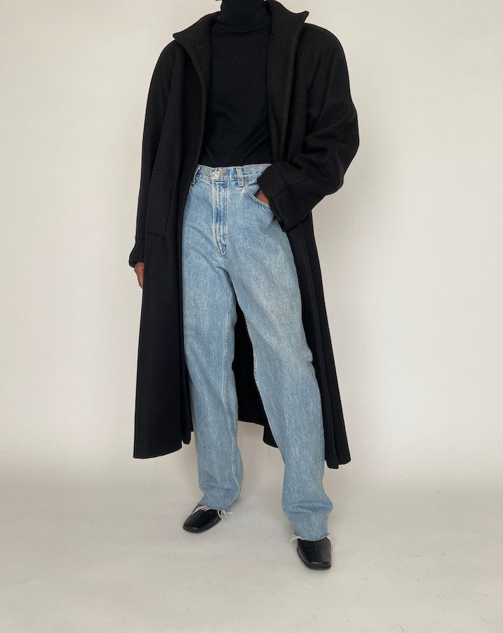 VINTAGE LONG WOOL BLENDED COAT 4376