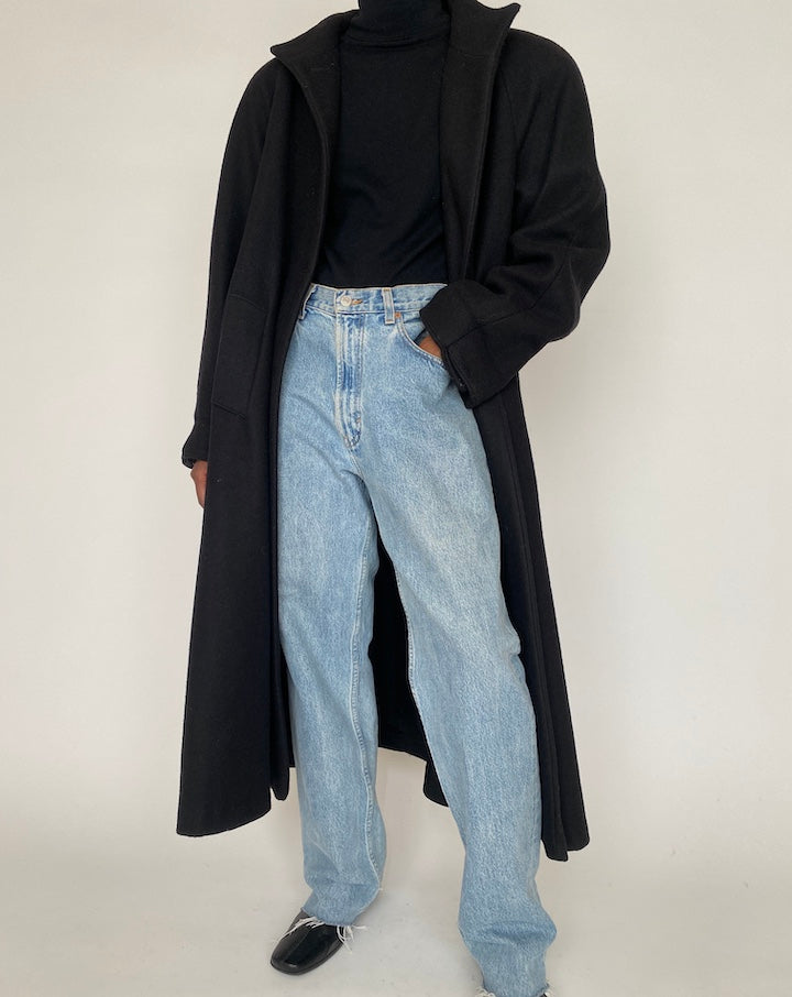 VINTAGE LONG WOOL BLENDED COAT 4376