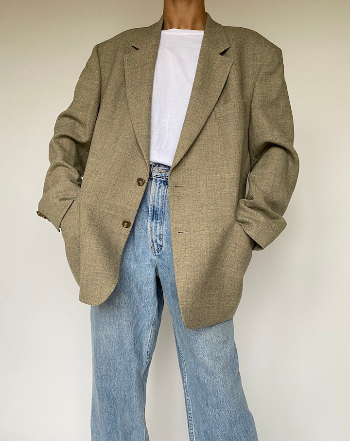 VINTAGE SINGLE BREASTED WOOL BLAZER 1020