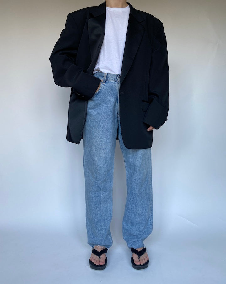 VINTAGE BEAUTIFUL OVERSIZED BLAZER IN BLACK 3452