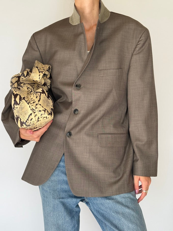 Vintage Oversized Wool Blazer In Cedar 5774
