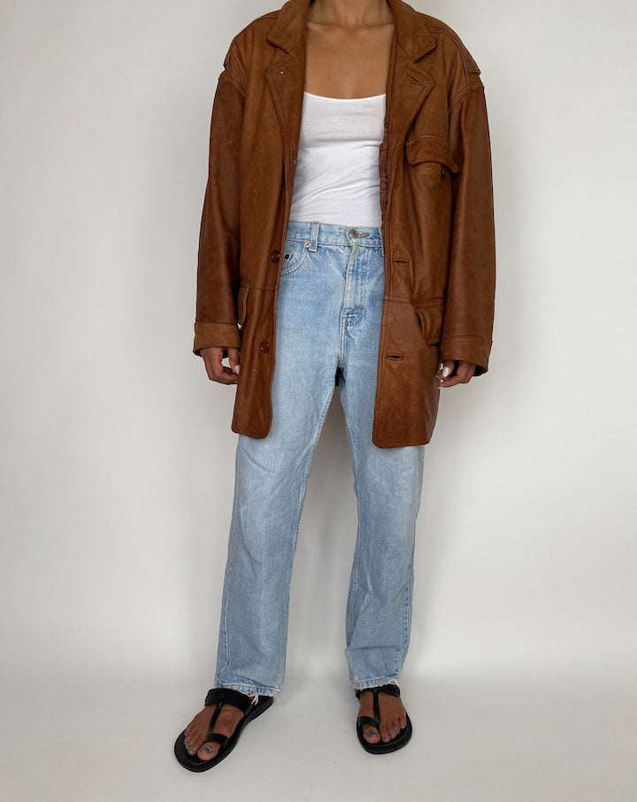 VINTAGE BROWN LEATHER JACKET 2941