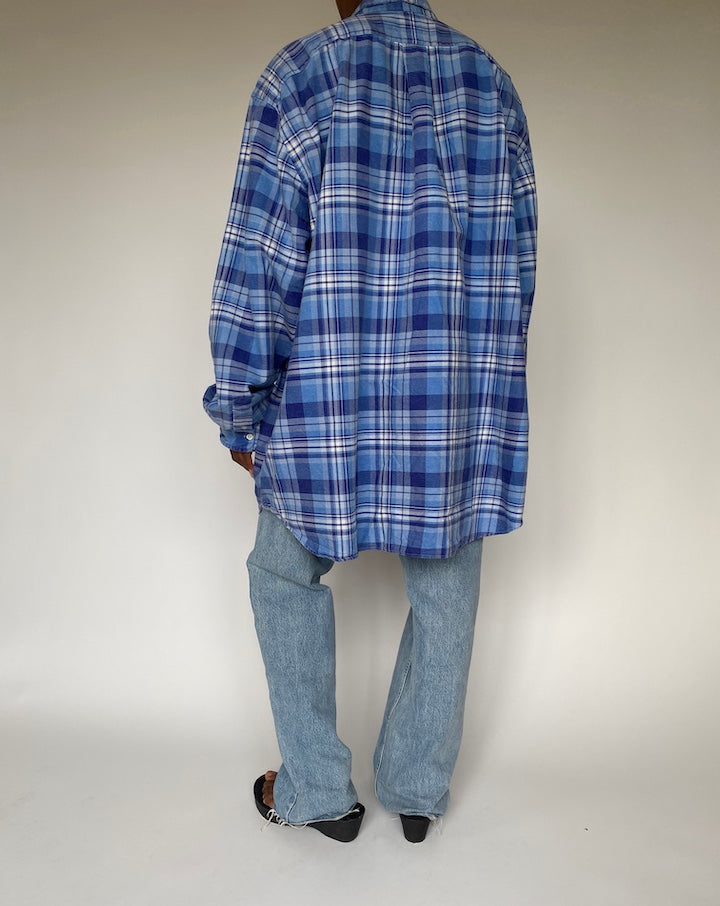 VINTAGE BLUE CHECKED RALPH LAUREN SHIRT 3870