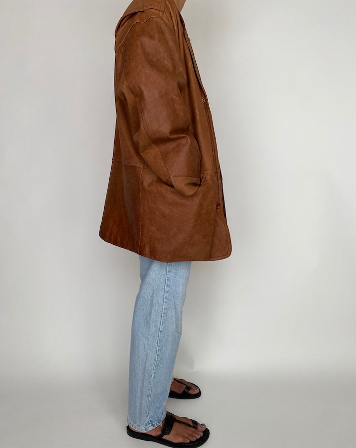 VINTAGE BROWN LEATHER JACKET 2941