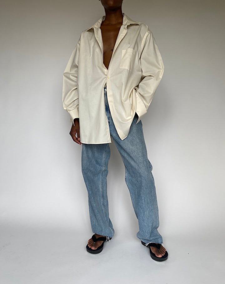 VINTAGE OVERSIZED CREAM SHIRT 3872