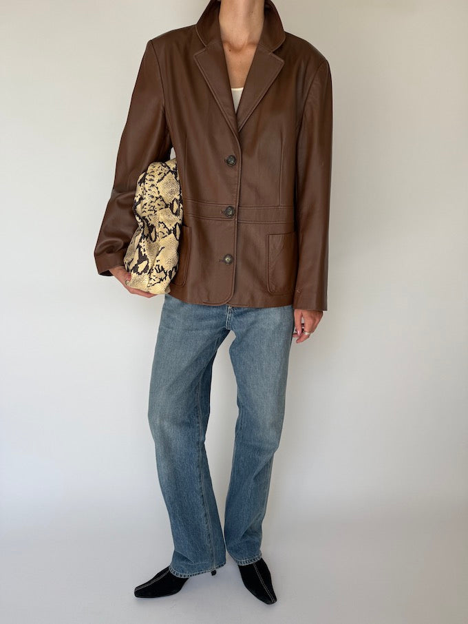 Vintage leather jacket brown 6201