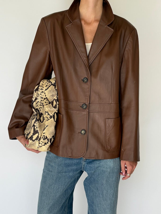Vintage leather jacket brown 6201