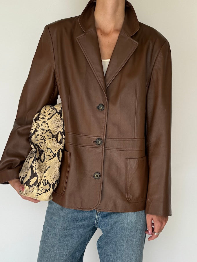Vintage leather jacket brown 6201