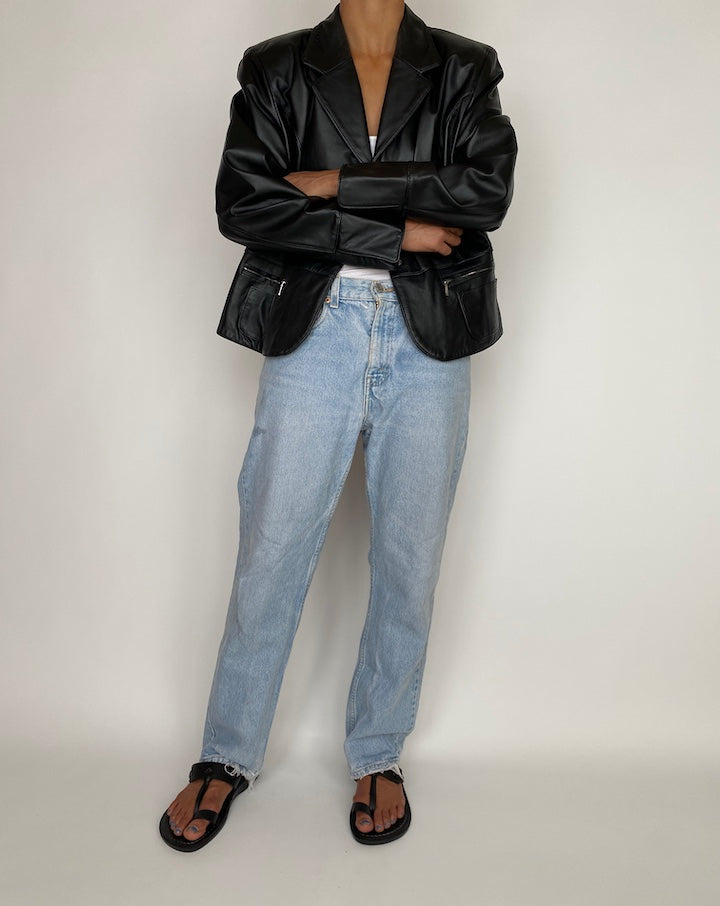 VINTAGE BLACK LEATHER JACKET 2943