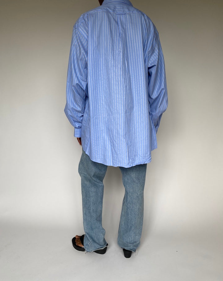 VINTAGE OVERSIZED BLUE STRIPED SHIRT 3873