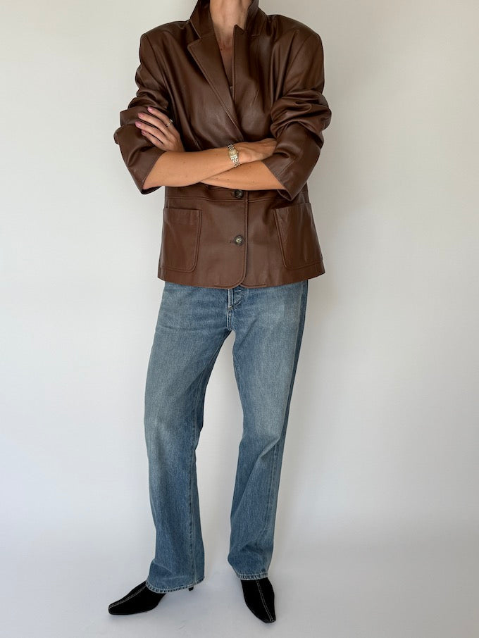 Vintage leather jacket brown 6201