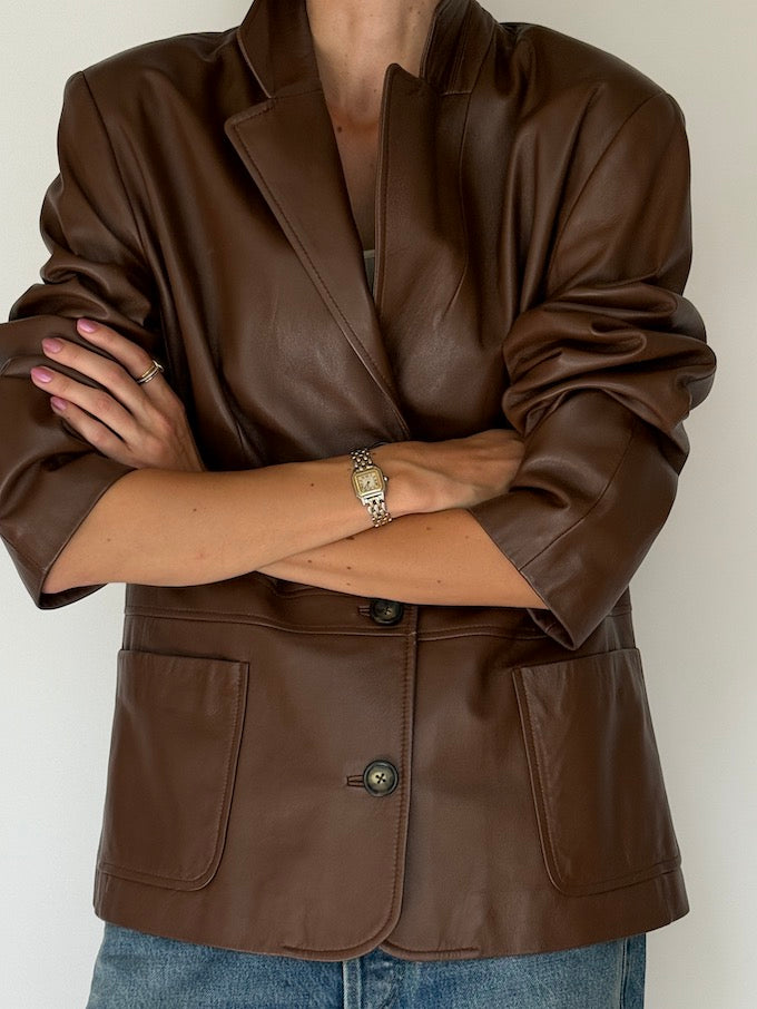 Vintage leather jacket brown 6201