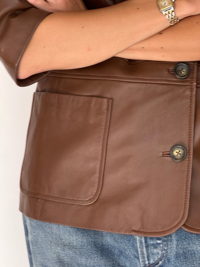 Vintage leather jacket brown 6201