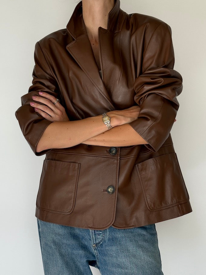 Vintage leather jacket brown 6201