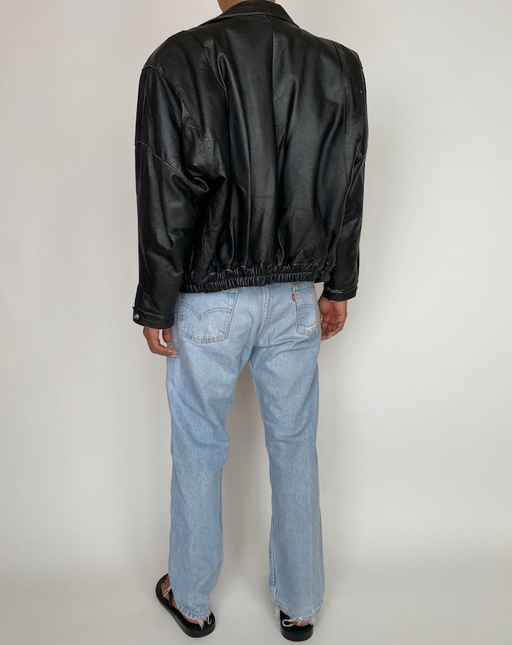 VINTAGE BLACK LEATHER JACKET 2944