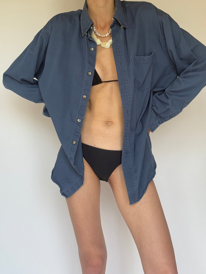 Vintage button-up shirt blue