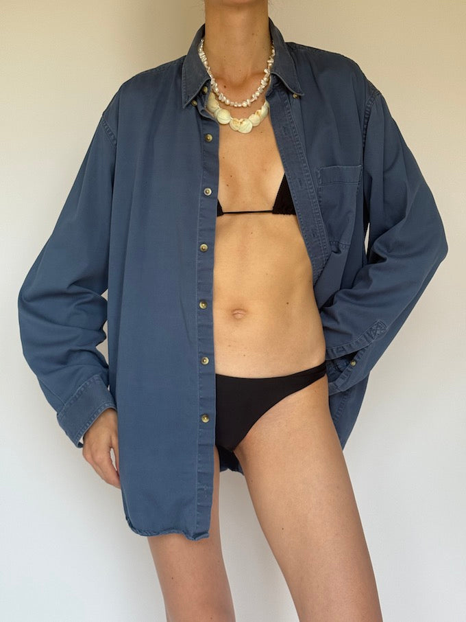 Vintage button-up shirt blue