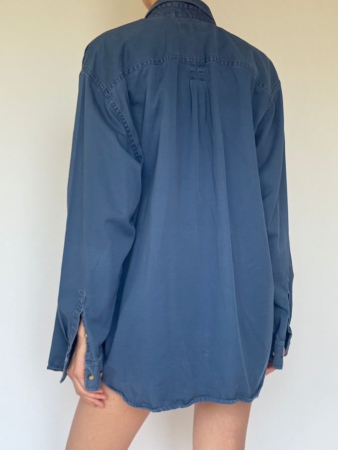 Vintage button-up shirt blue
