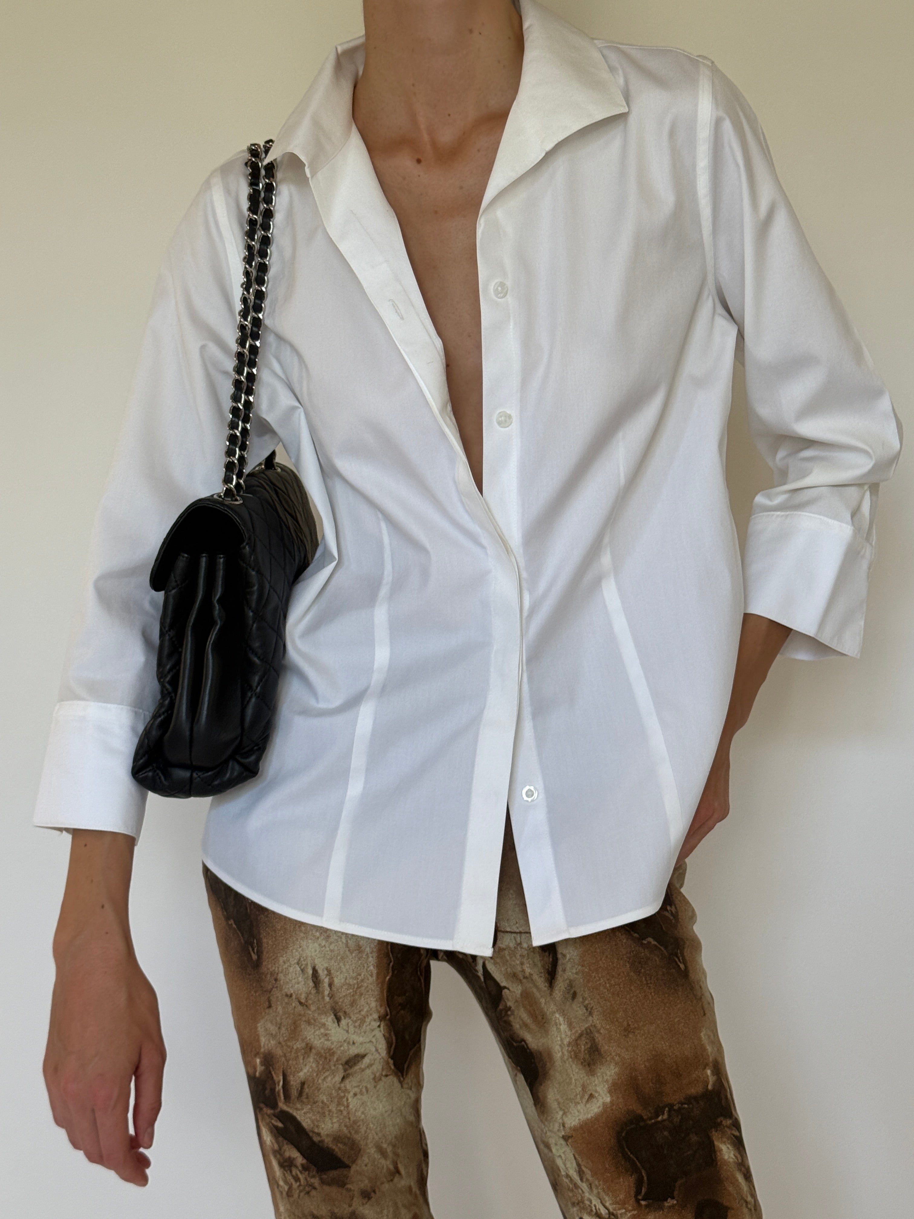 Vintage white shirt fabric close-up
