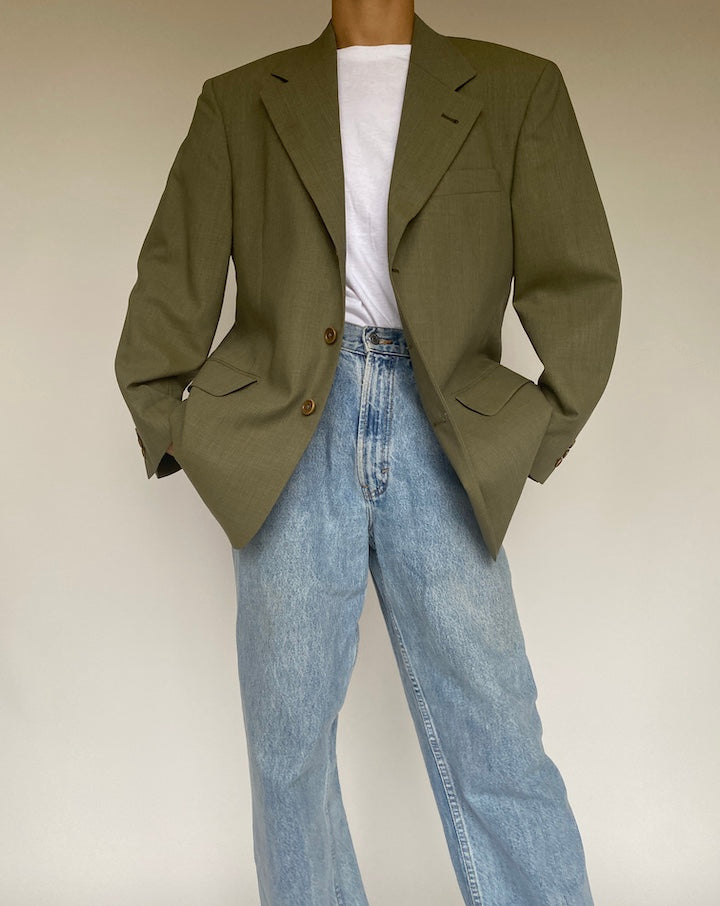 VINTAGE GREEN BLAZER 1028