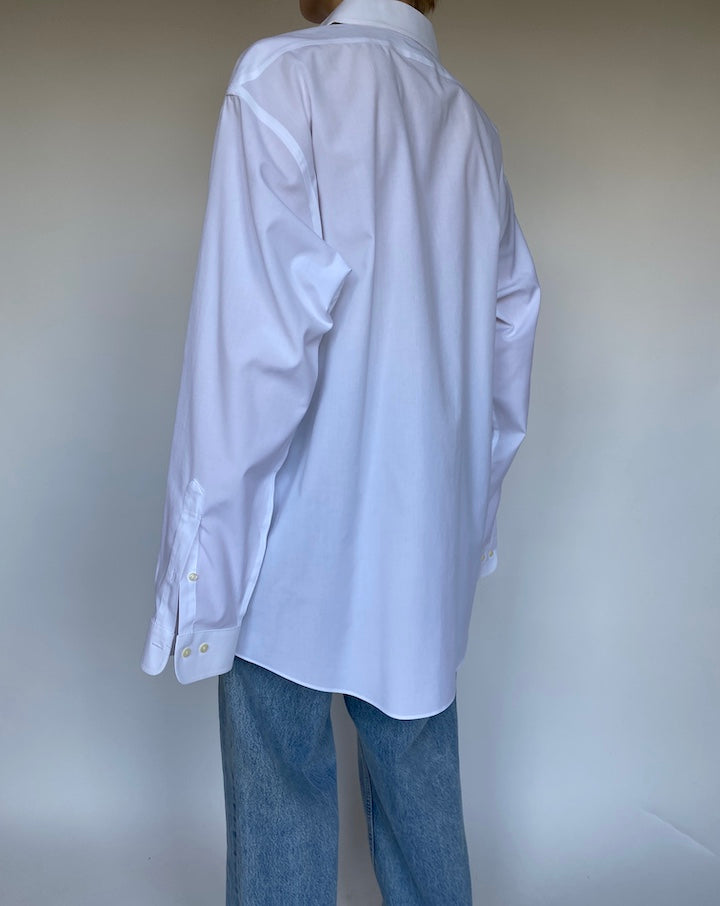 VINTAGE OVERSIZED WHITE BUTTON DOWN SHIRT 3459