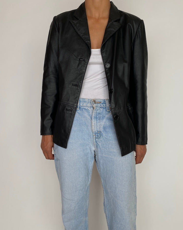 VINTAGE BLACK LEATHER JACKET 2948
